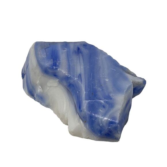Cobalt Blue Milk Glass Art Glass Cullet Layered Slag #5L131 - Picture 2 of 6